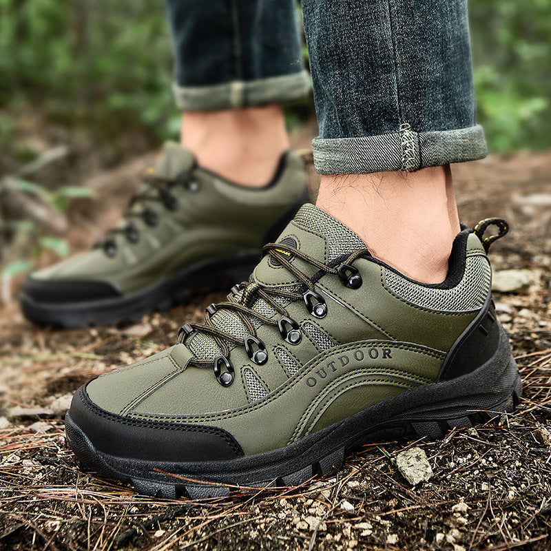 Men's Leather Low-Top Outdoor Hiking Boots Sneakers